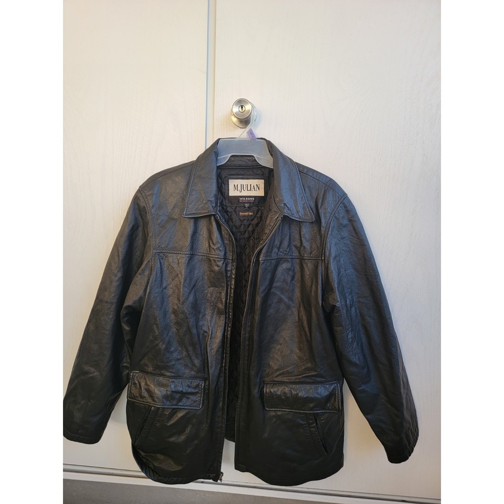 M. Julian Wilson's Leather‎ Jacket Men's XL Black 1986 VTG Y2K Streetwear Retro